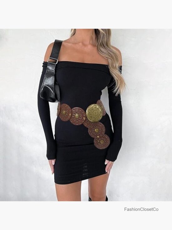 Western Leather Belt with Concho Buckle Cowgirl Style main image 6